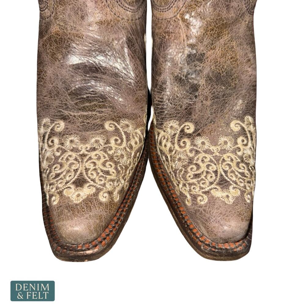 NEW Corral Crater Bone Embroidery Western Boots Snip Toe Cowgirl Boho Statement - Picture 12 of 15